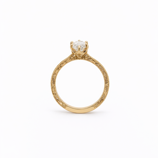 Bague de Fiançailles Diamant Marquise Or jaune 14 kt, vue 2