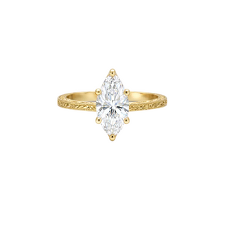 Bague de Fiançailles Diamant Marquise Or jaune 14 kt