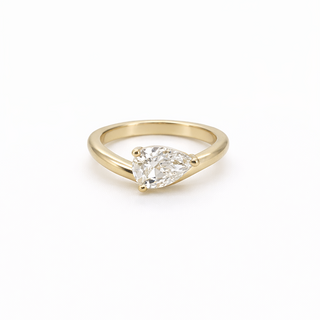Bague de Fiançailles Diamant Poire Or jaune 14K