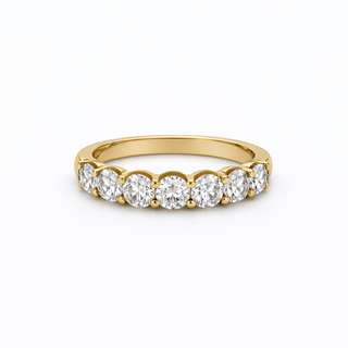 Bague Semi-Éternité Or jaune 14 kt avec diamants