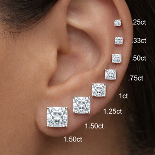 Boucles d'oreilles Clous en or jaune 10 kt avec zircons, vue 2