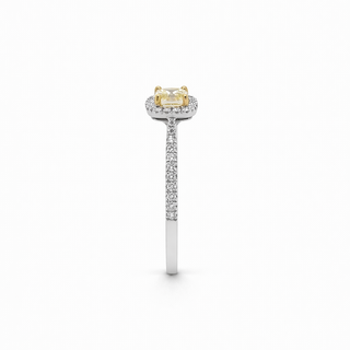 Bague de Fiançailles Diamant jaune Or blanc 18 kt avec, vue 3